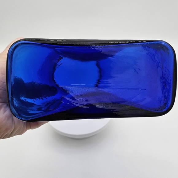 Vintage Blenko 384 Cobalt Blue Double Spout Water Bottle-Small Bubbles See Pics - Picture 7 of 9